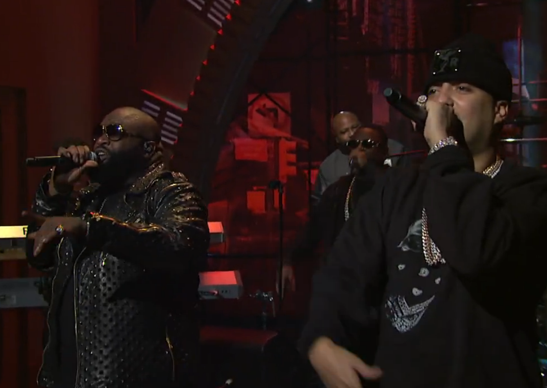 Rick Ross French Montana Perform On Late Night With Seth Meyers