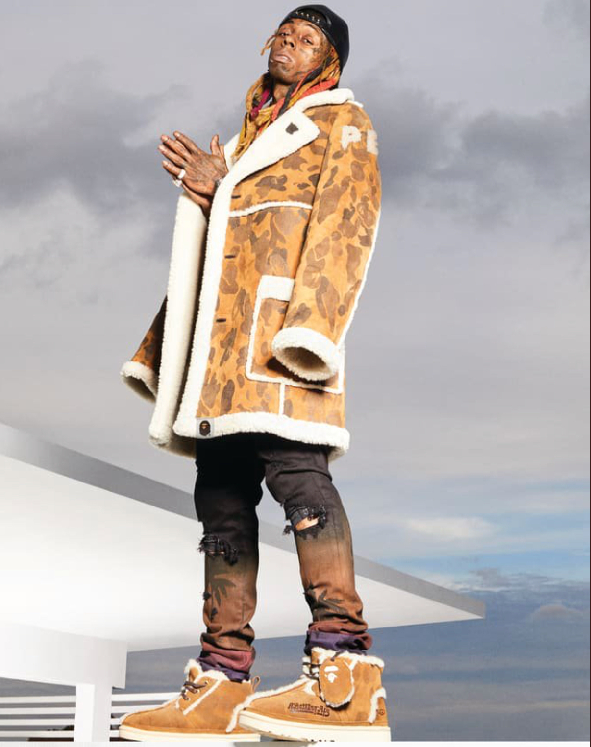 Lil Wayne Models the New Bape x UGG Collaboration